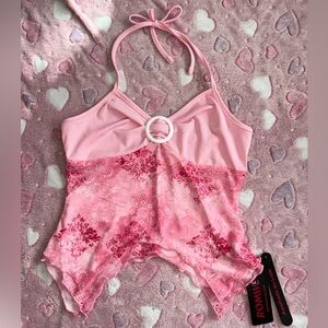 NWT SHEIN Women’s Y2K Pink Halter Tank Top size medium